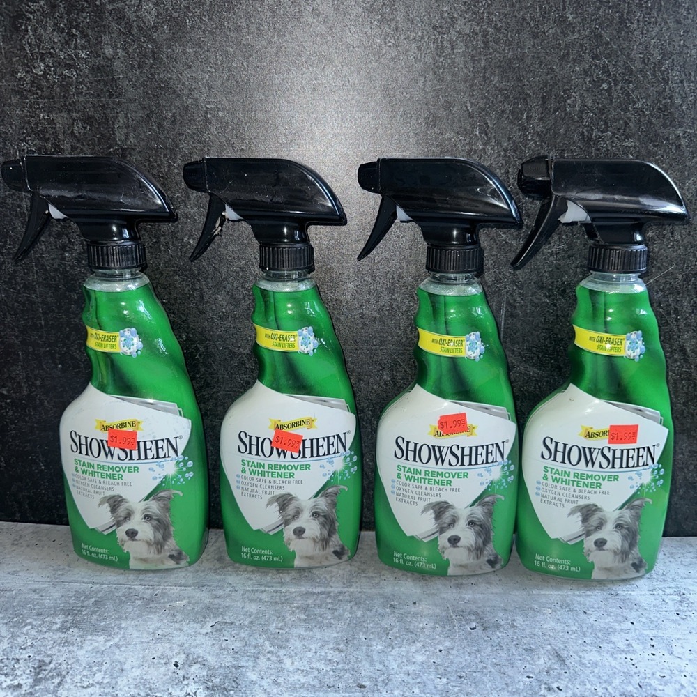 4 Lot  Absorbine ShowSheen Dog Grooming Stain Remover Whitener